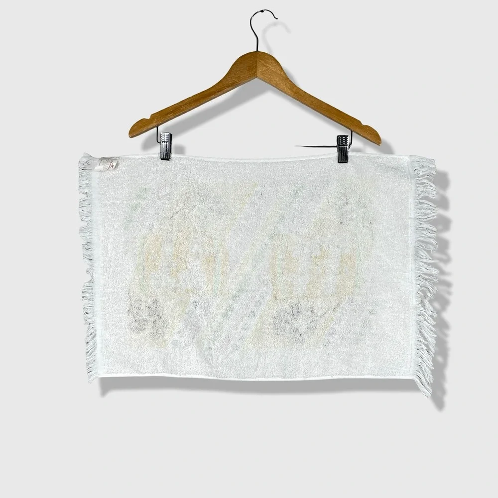Vintage Hand Towel Unisex OS White Blue Farmhouse Country Kitsch Chicken Duck